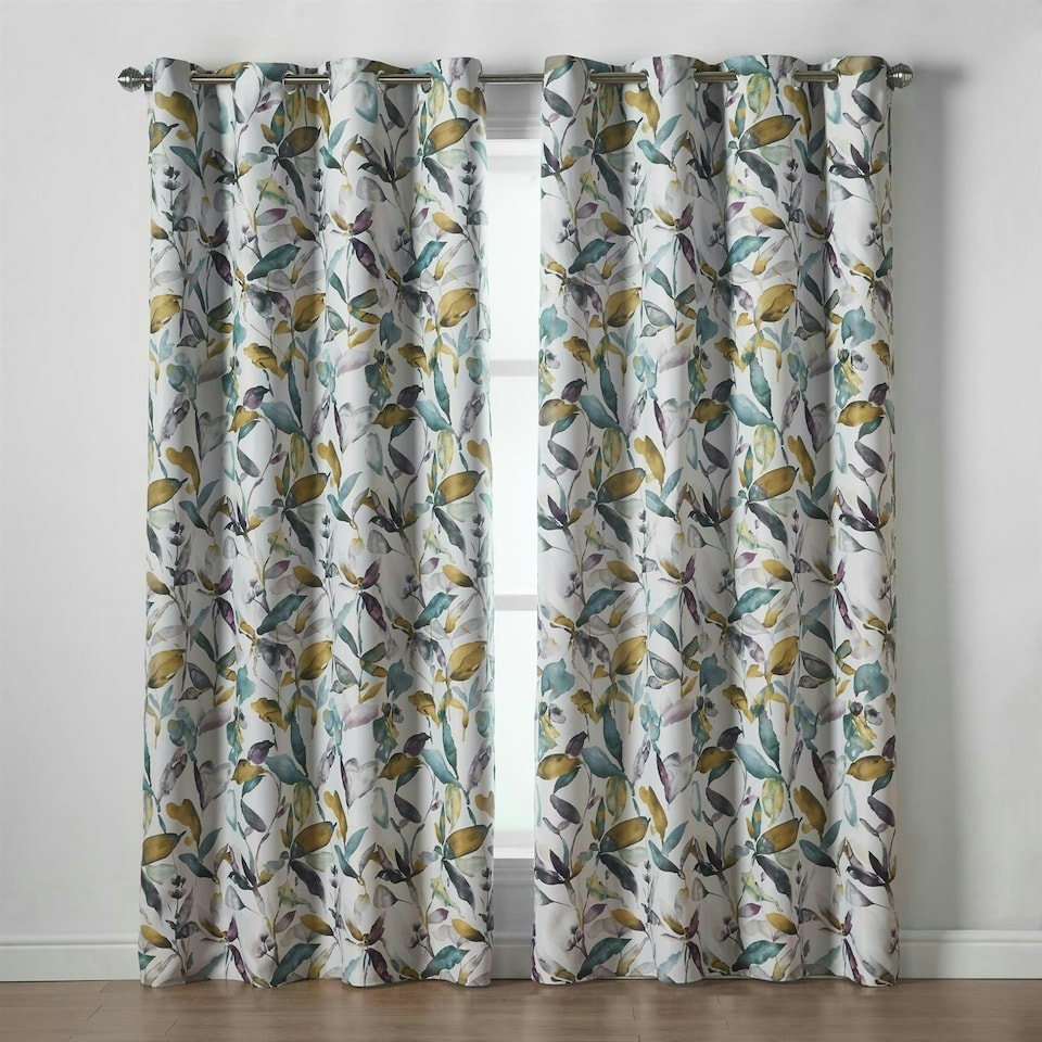 image 1 of Giverny Eyelet Curtains - Green 167 cm x 229 cm