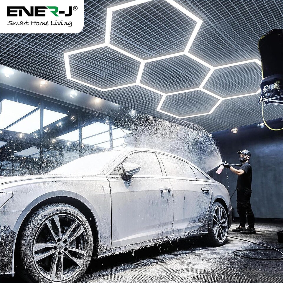 image 1 of 160W Car Showroom Lights with 5 Hexagon design CCT switchable through on off switch