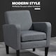 image 3 of HOMCOM Modern Armchair Accent Chair with Rubber Wood Legs for Bedroom Grey