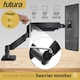 image 8 of Futura Dual Monitor Arm Desk Mount, Gas Spring Adjustable Stand for 13-32 Inch Screens | Black | Black | 1