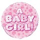 image 2 of Unique Party A Baby Girl Prism Foil Balloon - Pink - One Size
