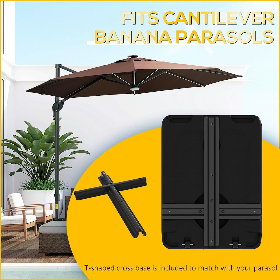 image 1 of Outsunny Cantilever Parasol Base for Banana Parasol with Wheels