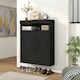 image 6 of HOMCOM Wall Mounted or Freestanding Shoe Cabinet with 2 Flip Drawers, Black