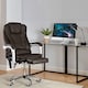 image 7 of Neo Office Chair Brown Faux Leather with Massage Function & Footrest | Brown