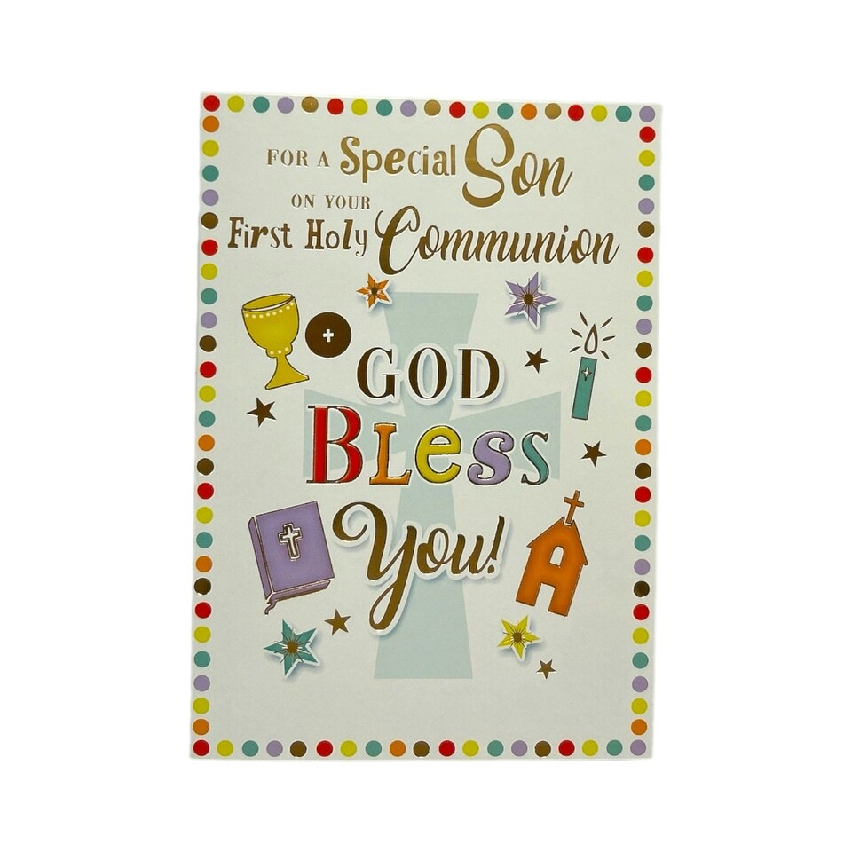 image 1 of For Son First Holy Communion Religious Greeting Card