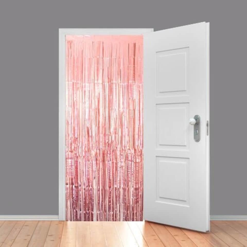image 1 of Rose Gold Foil Door Curtain Backdrop 92cm x 244cm