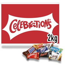 Celebrations Milk Chocolates Gift Bulk Box (Maltesers, Galaxy, Snickers & More), 2kg (2 Pack)