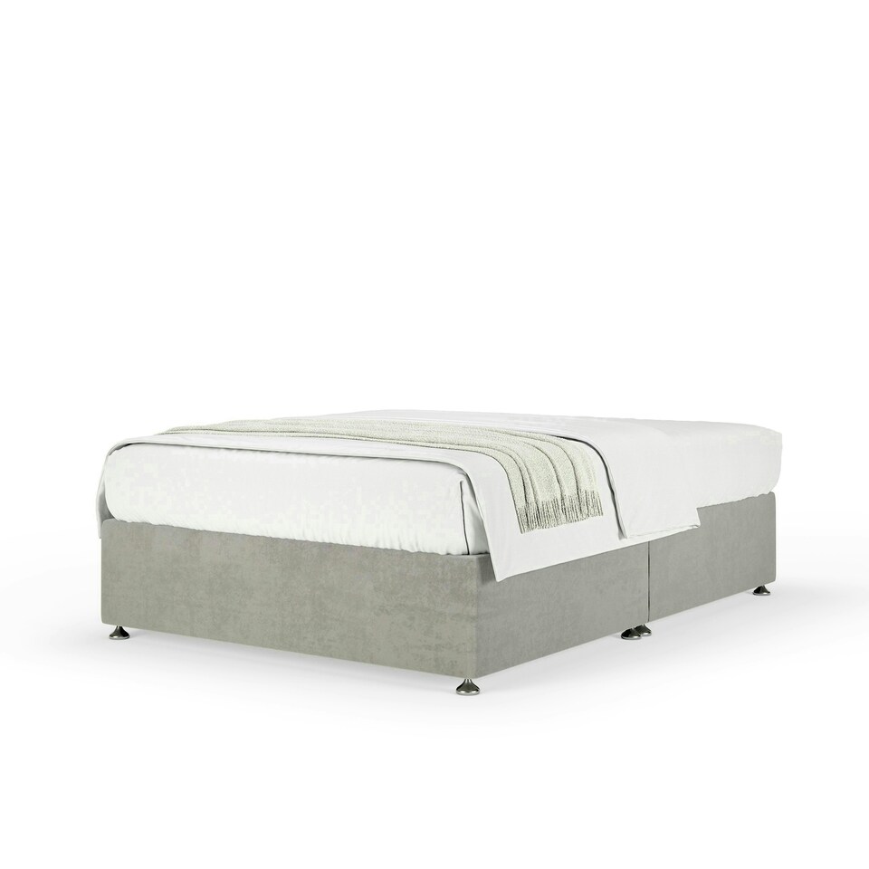 image 1 of Neptune Spring Seal Grey Naples Velvet Divan Set Small Double