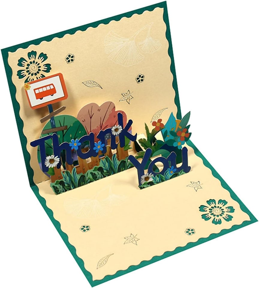image 1 of Garden Scene 3D Pop Up Thank You Card