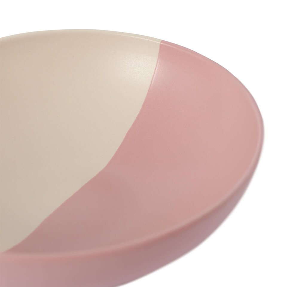 image 1 of Nicola Spring Dipped Stoneware Pasta Bowls - 20.5cm - Dusty Pink - Pack of 4 | Pink | Dusty Pink