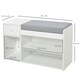 image 3 of HOMCOM Multi-Storage Shoe Bench Drawer 3 Compartments Cushion Home Boots White White