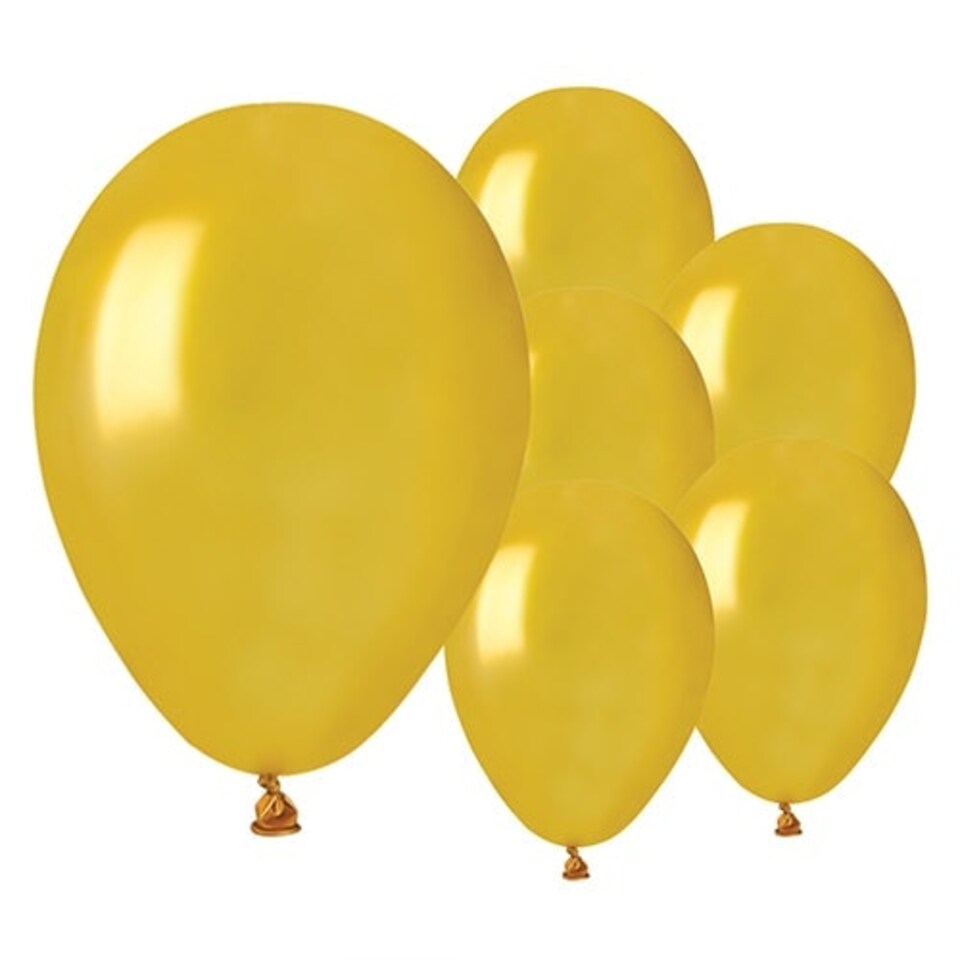 Metallic Gold Biodegradable Latex Balloons 33cm / 13 in - Pack of 50