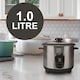 image 3 of 1L Rice Cooker with Keep-Warm Function & Boil Dry Protection, 400W, for 1-4 People, Quick Preparation Without Burning, Non-Stick Coating, Stainless Steel