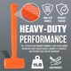 image 6 of 1lb Dead Blow Hammer Heavy Duty Non Rebound Anti Shock Rubber Mallet
