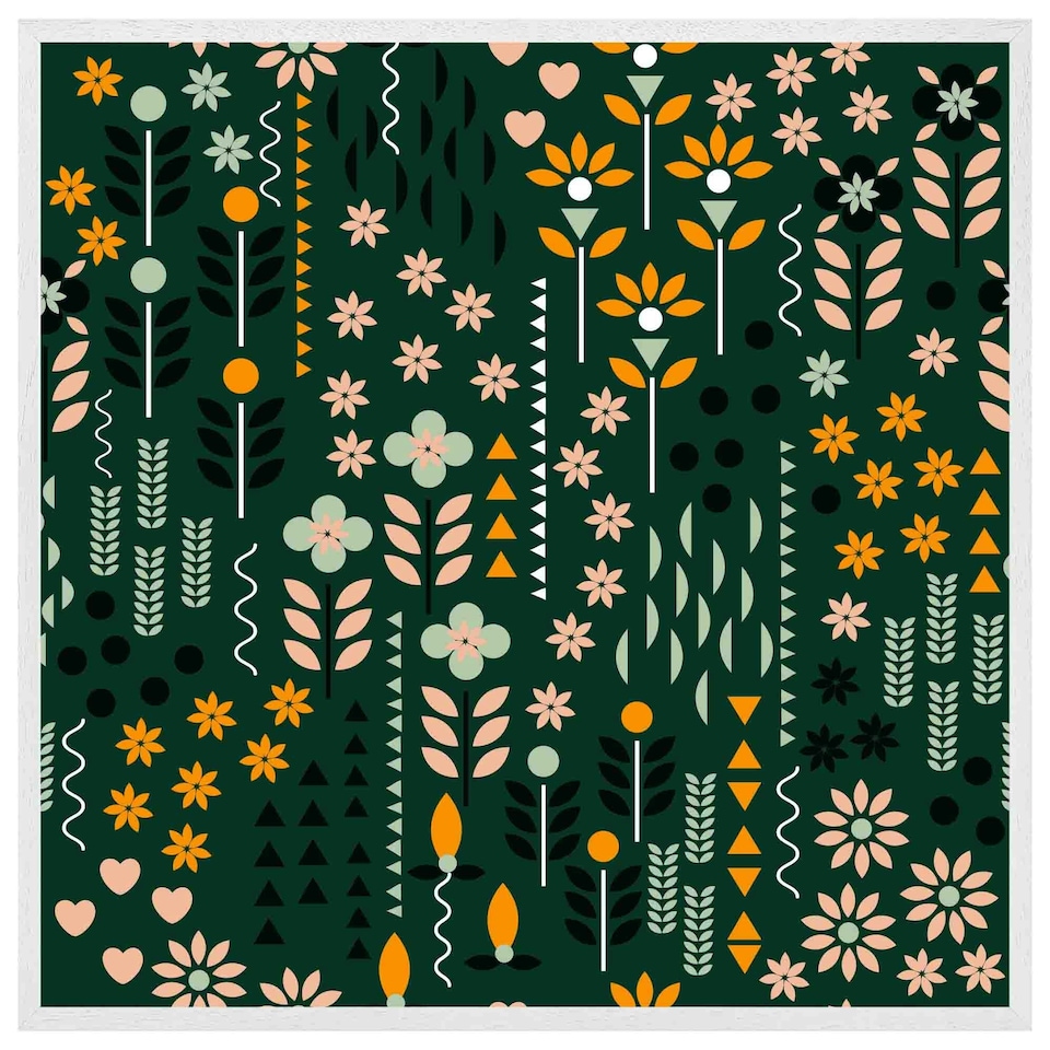 image 1 of Selection of flowers print (Picutre Frame) White | M