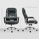 image 7 of HOMCOM Faux Leather Desk Chair with Adjustable Height, 227kg 500LBS, Black 