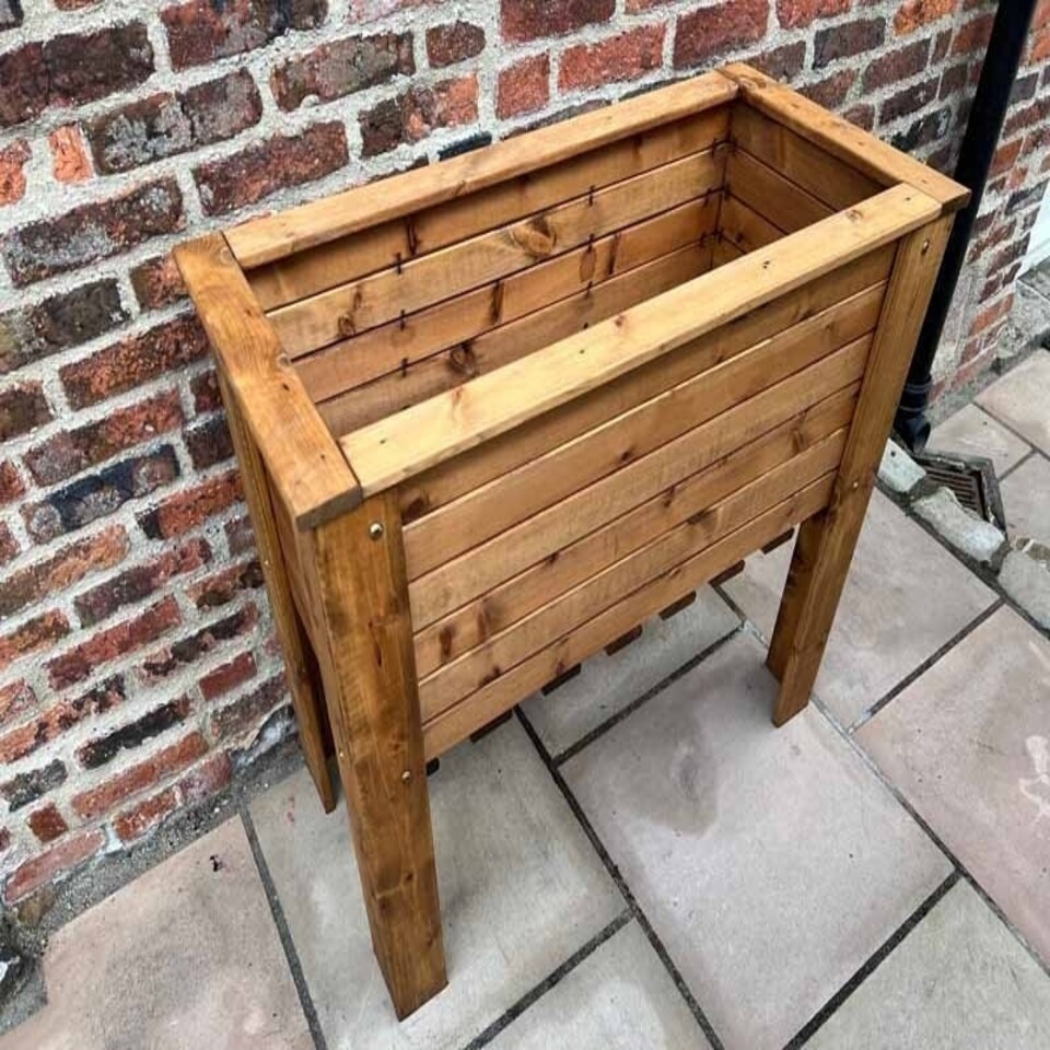 image 1 of Somerford Deep Root Large Planter - Wood - L48 x W104 x H90 cm Brown