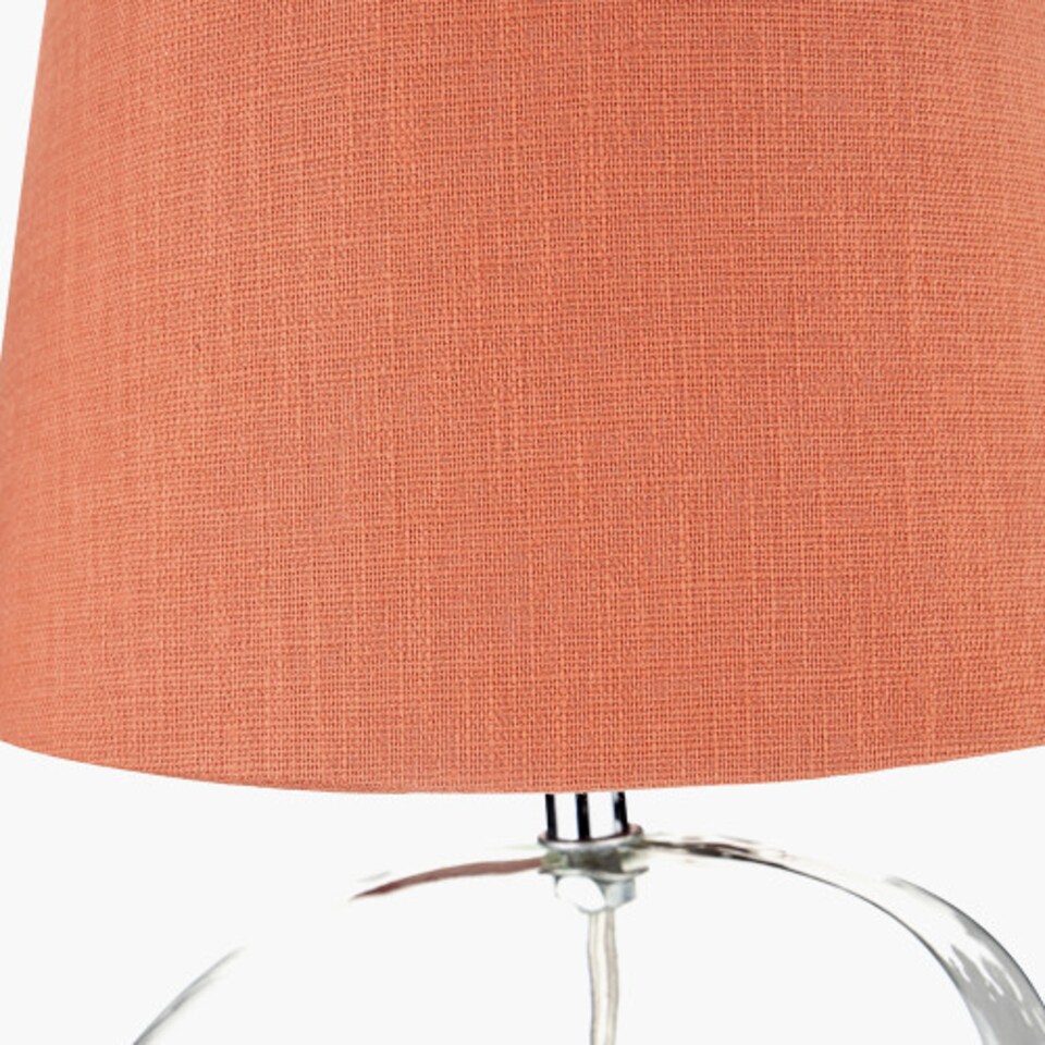 image 1 of Transparent Glass Table Lamp with Terracotta Shade | Clear | Clear | 1