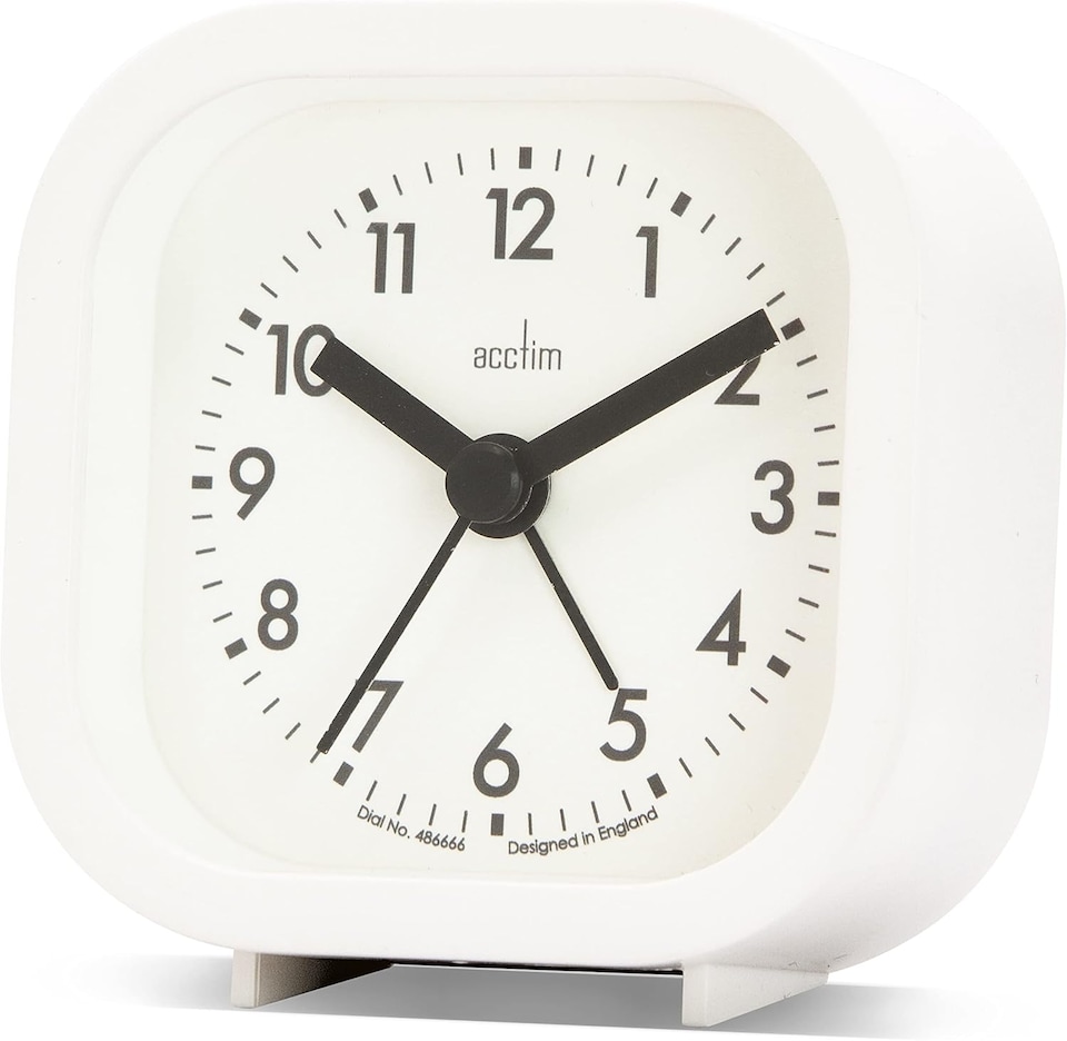 image 1 of Acctim Robyn Mini Bedside Alarm Clock | White | White