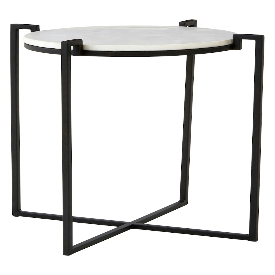 image 1 of Interiors by Premier Black Cross Legged Side Table, Compact And Lightweight Bedside Table, Elegant Design Small Lounge Table