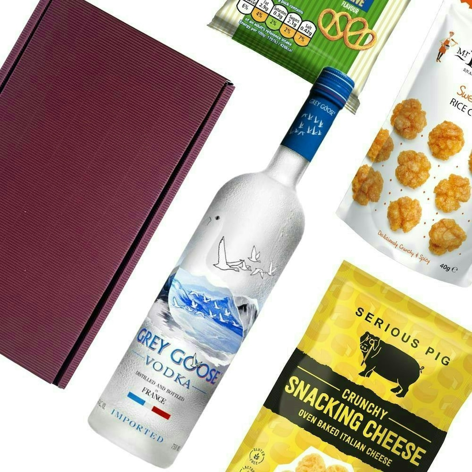 image 1 of Grey Goose Vodka Nibbles Hamper 70cl 40% abv