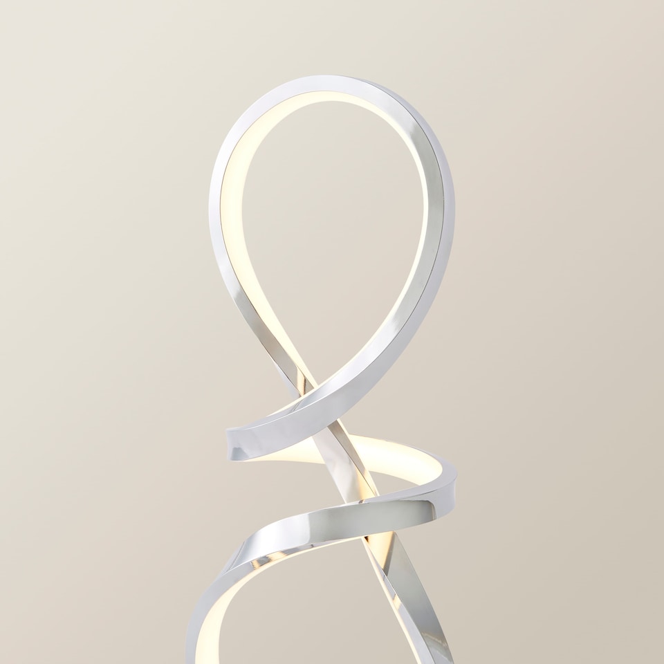 image 1 of ValueLights Infinity Swirl Integrated LED Touch Dimmer Table Lamp | Silver