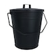 image 6 of Coal Bucket & Lid Black Metal Ash Tidy Bin Coal Carrier Fire Log Burner Kindling