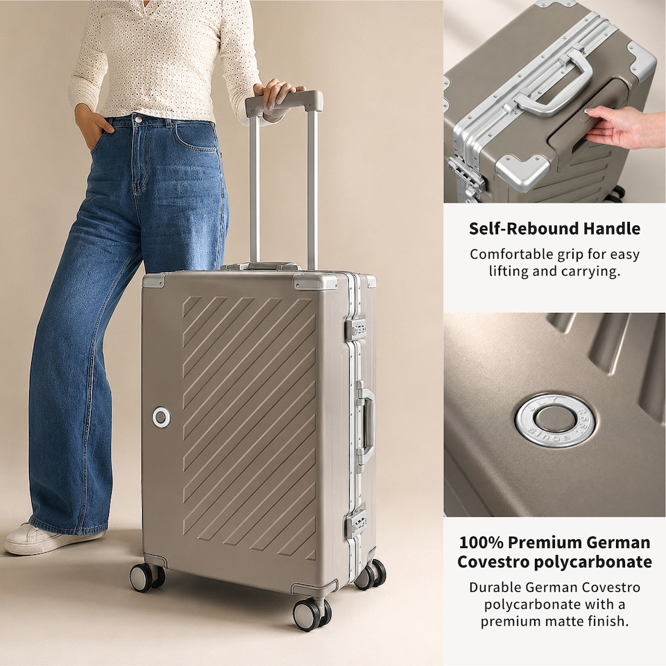 image 1 of Zipperless Suitcase Set, PC Hard Shell, Small & Medium, TSA Lock