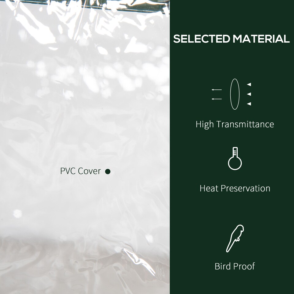 image 1 of Outsunny 3 Tier Mini Greenhouse Grow House w Roll Up Door, Clear