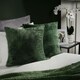 image 2 of OHS 2 x Soft Waffle Textured Fleece Cushion Covers, 45x45cm - Forest Green