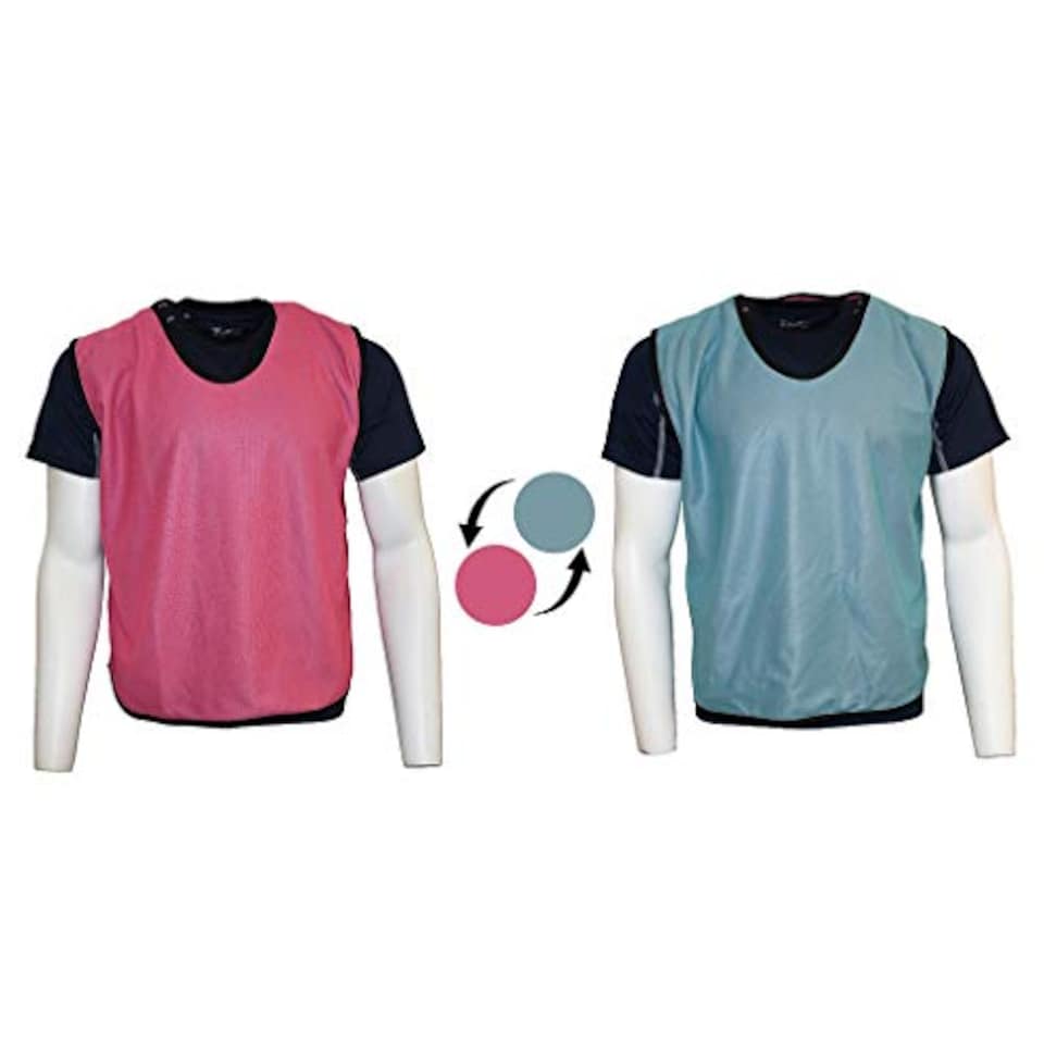 image 1 of Reversible Mesh Training Bib (Youth, Adult) Pink/Sky Adult