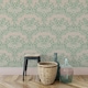 image 3 of World of Wallpaper Botanical Damask Wallpaper - Sage Green/Pink - 10.05m x 0.53m Green