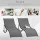 image 3 of Outsunny Set of 2 Zero Gravity Lounge Chair Recliners Sun Lounger Dark Grey