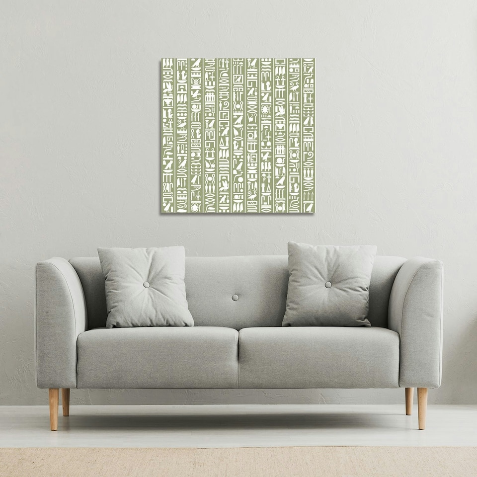 image 1 of Egyptian hieroglyphic decorative background (Canvas Print) 77 x 77 x 4cm