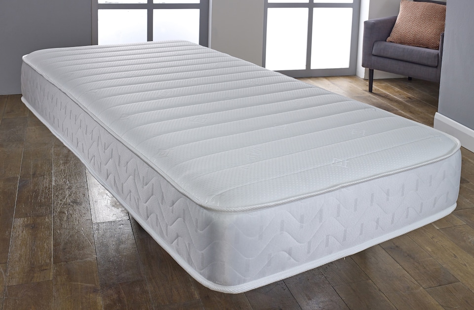 image 1 of Budget Memory Sprung Mattress - Quilted Cooltouch Straight Line Top Panel | White | Double