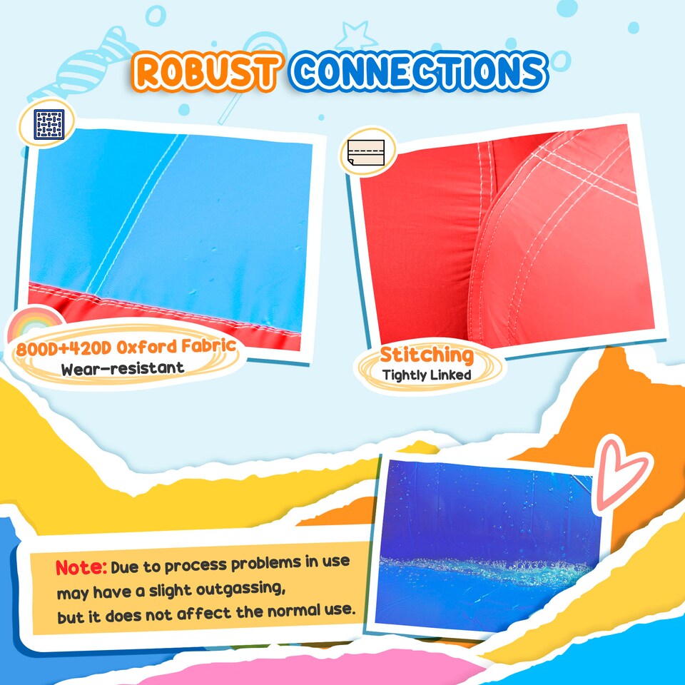 image 1 of Outsunny Kids Bouncy Castle with Slide Pool Trampoline Climbing Wall w Blower