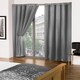 image 2 of Woven Thermal Blackout Eyelet Curtains Grey 168cm x 183cm | Grey | Grey
