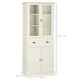 image 3 of HOMCOM Kitchen Cupboard, 5-Tier Storage Cabinet w/ Shelves, Cream