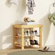 image 2 of HOMCOM Bamboo Shoe Bench, 3-Tier Shoe Storage Bench with Slatted Shelves for Entryway Hallway, Holds 4 Pairs, Nature Wood Finish | Brown | Natural wood finish
