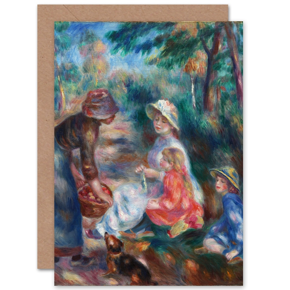 image 1 of Renoir The Apple Seller Painting Fine Art Art Card