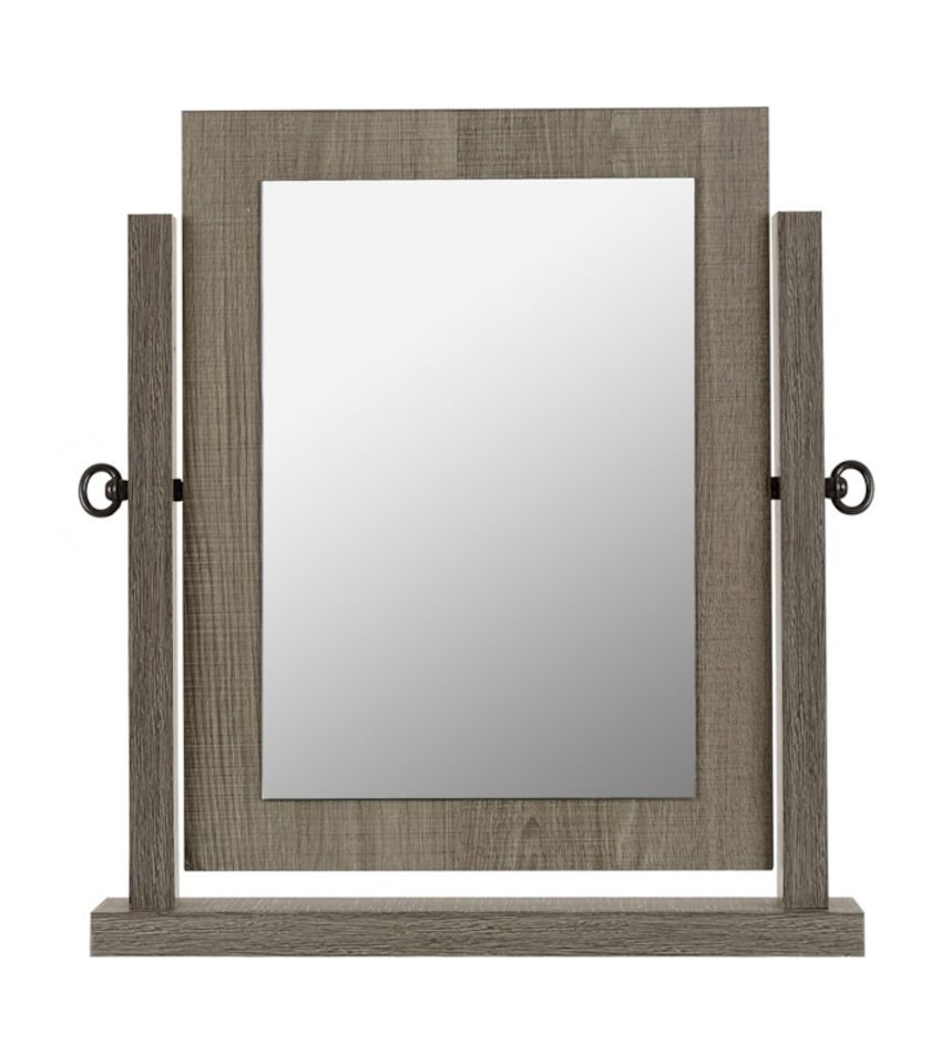 image 1 of Lisbon Dressing Table Mirror - L9 x W44 x H48.5 cm - Black Wood Grain | Black