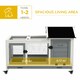 image 2 of PawHut Rabbit Hutch, Guinea Pig Cage with Wheels, Outdoor/Indoor, Grey