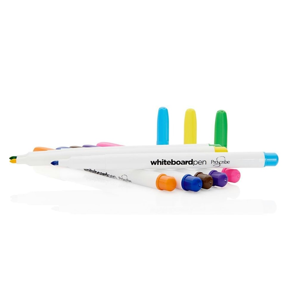image 1 of Pack of 8 Assorted Dry Wipe White Board Markers by Pro:scribe