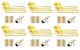 image 1 of Golden Grace 6 Set Knurled Diamond Cut T-Bar Door Handle Set Satin Brass Finish with Ball Bearing Hinges and Latch