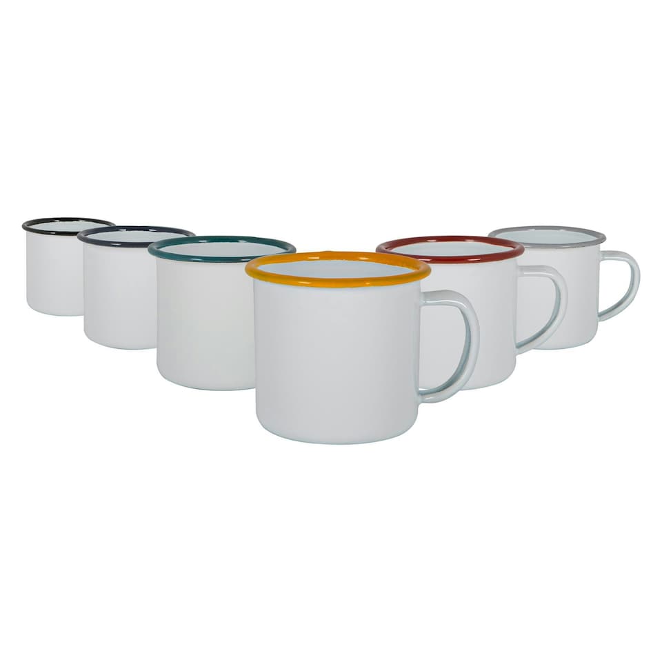 image 1 of Argon Tableware White Enamel Espresso Cups - 130ml - 6 Colours Multi