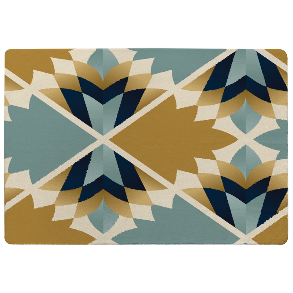 image 1 of Cleopatra Fan Ethnic Pattern Designer Rug | Multi