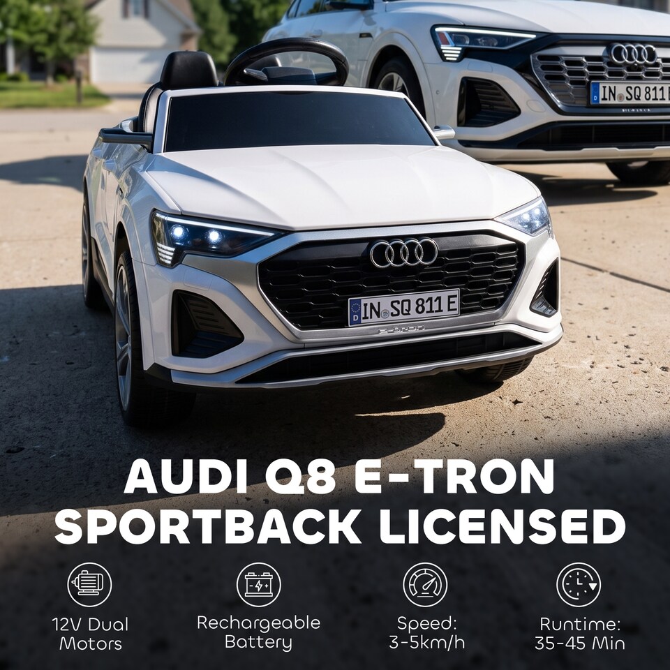 image 1 of AIYAPLAY Audi Q8 etron Sportback Licensed 12V Kids Electric Car with Remote