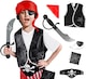 image 2 of 6 Pieces Kids Pirate Costume Set