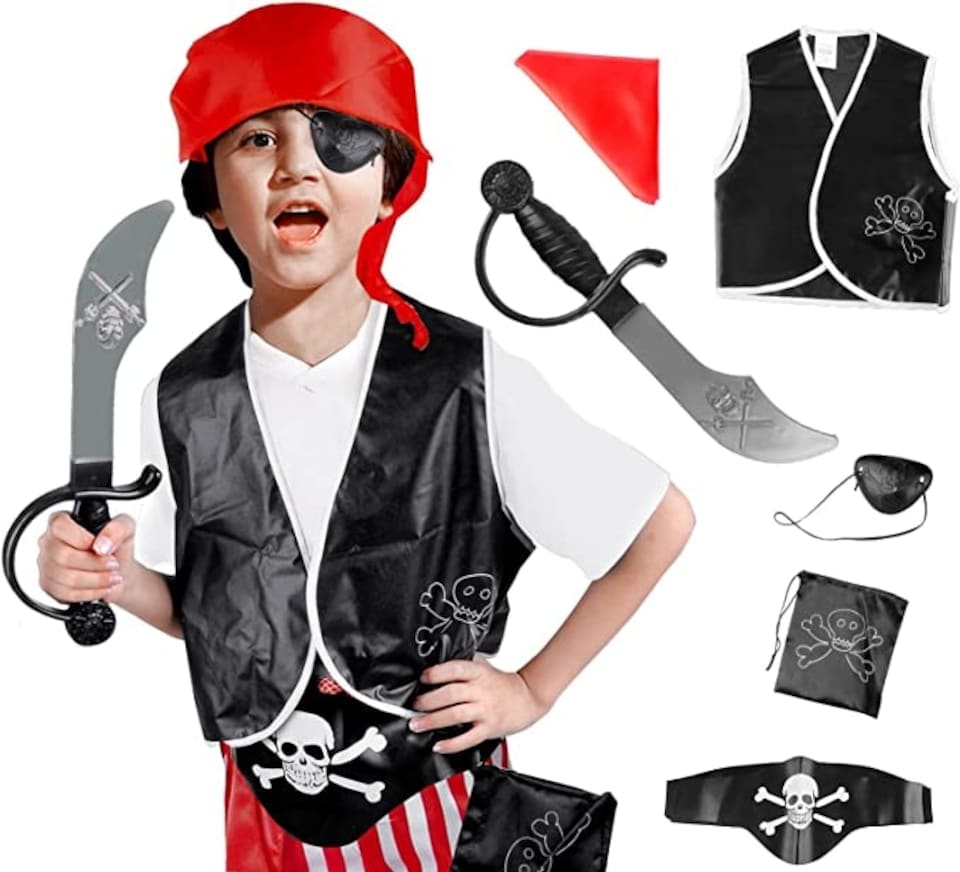 image 1 of 6 Pieces Kids Pirate Costume Set
