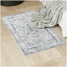 Washable Rug Aliya - different sizes, oriental pattern, non-slip underside, non-allergenic short pile Grey | 110 x 60 cm